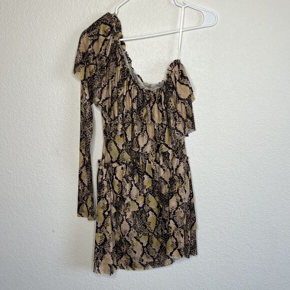House of Harlow 1960 X Revolve Small One Shoulder Mini Dress Snake Print… - Picture 4 of 10